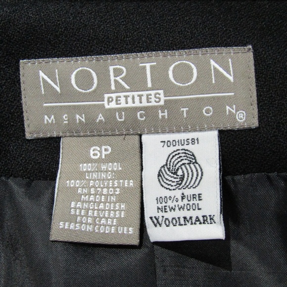 Norton McNaughton Black Wool 4 Button Blazer 6P - Picture 4 of 4